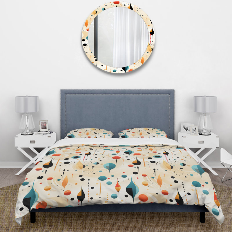 Literie à motif tribal à pois V, Housse de couette pour très grand lit et 2 très
