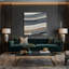 Art mural horizontal sur toile rayée gris pierre-936913970