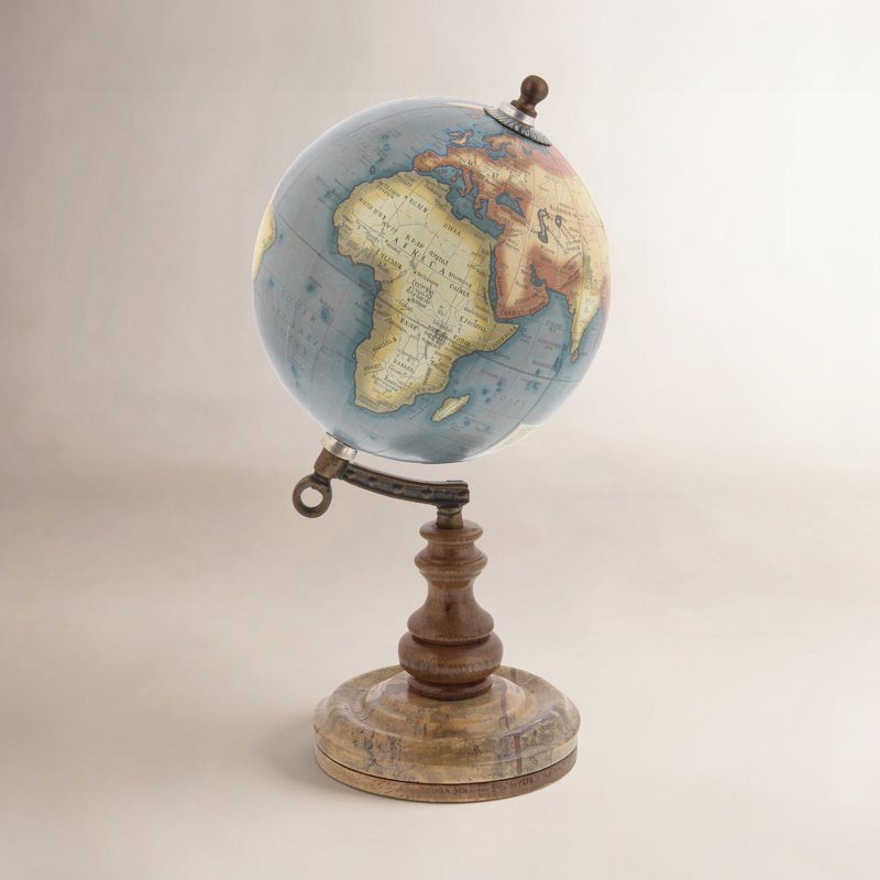 Globe terrestre en plastique brun Minturn