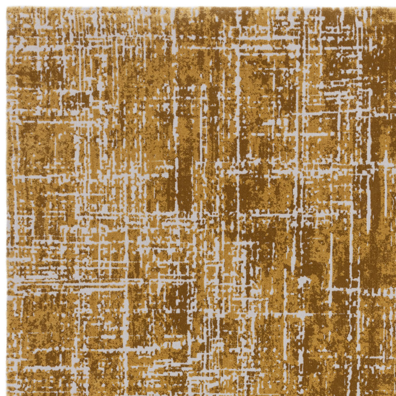 Abrienne Soft Shiny Modern Gold/Grey Rug, Rectangle 120 x 170cm