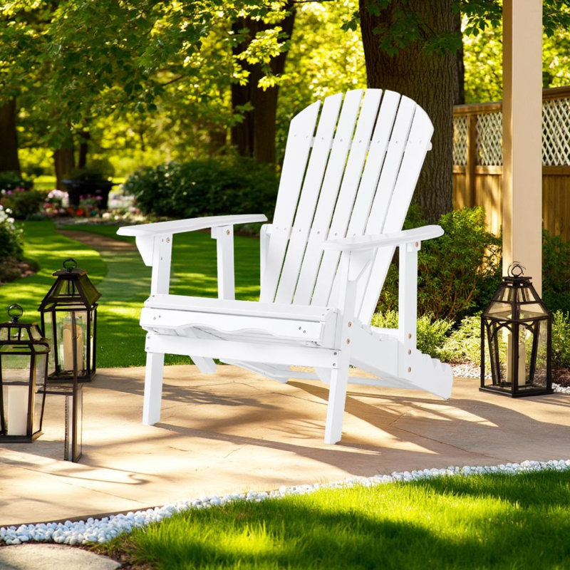 Chaise Adirondack inclinable Libo, Blanc