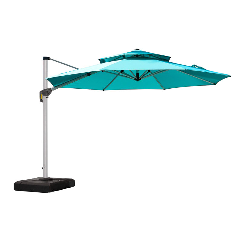 Felipe 365cm Cantilever Parasol, Turquoise Blue