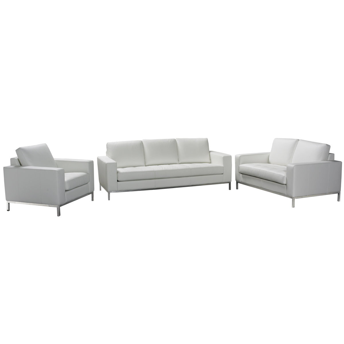 Orren Ellis Witney 3 Piece Leather Living Room Set - Wayfair Canada