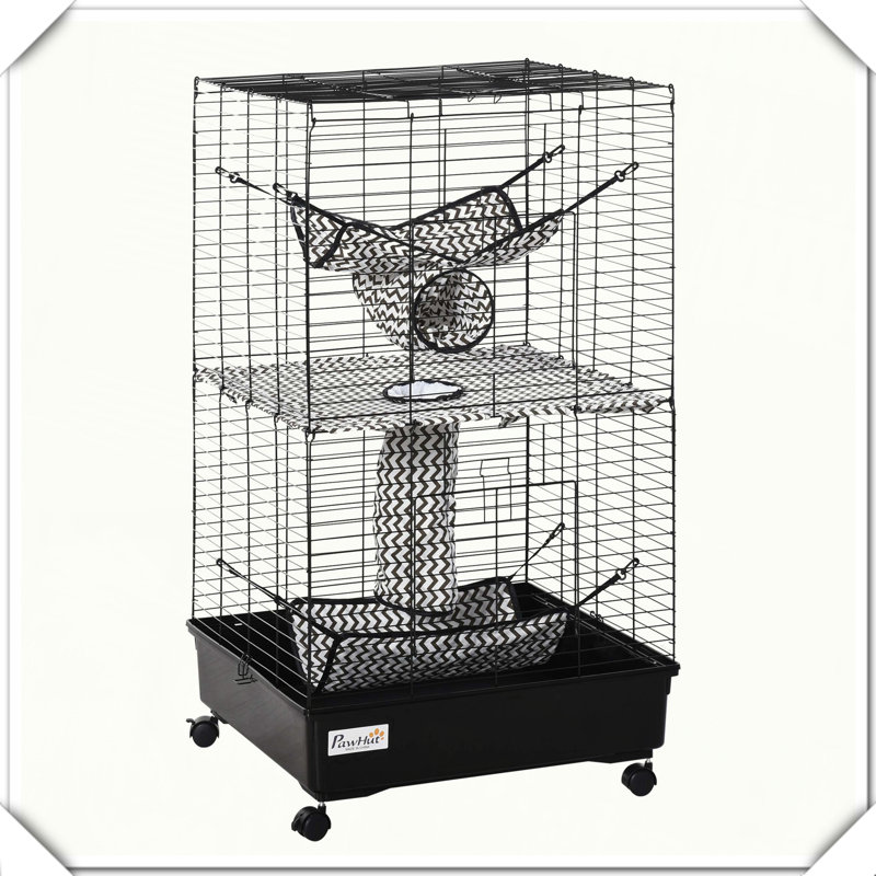 Cage à furet avec roues, freins et hamacs