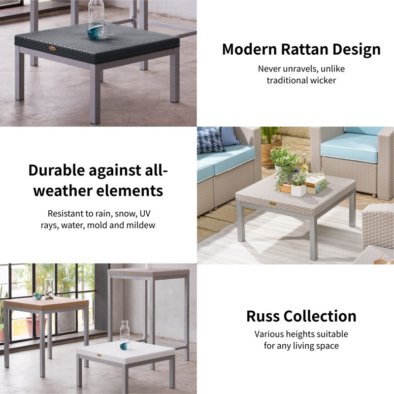 Table basse d'extérieur en résine Raia, Brun