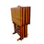 Plateaux en bois massif et support de rangement, finition miel, idéal pour le salon de 4 tables avec rangement, bois, pratique