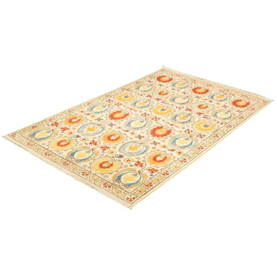 Magni One-of-a-Kind 6' X 9'10" 2010s Wool Area Rug in Cream