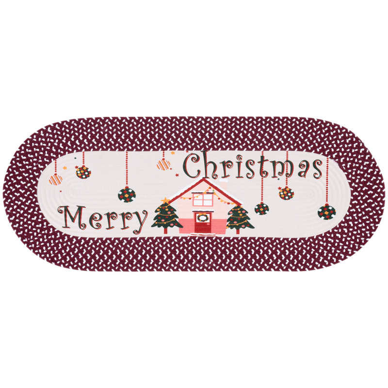Affiche de Noël tressée tissée à la main performance lavable à la machine 102, L 36 po x l 20 po