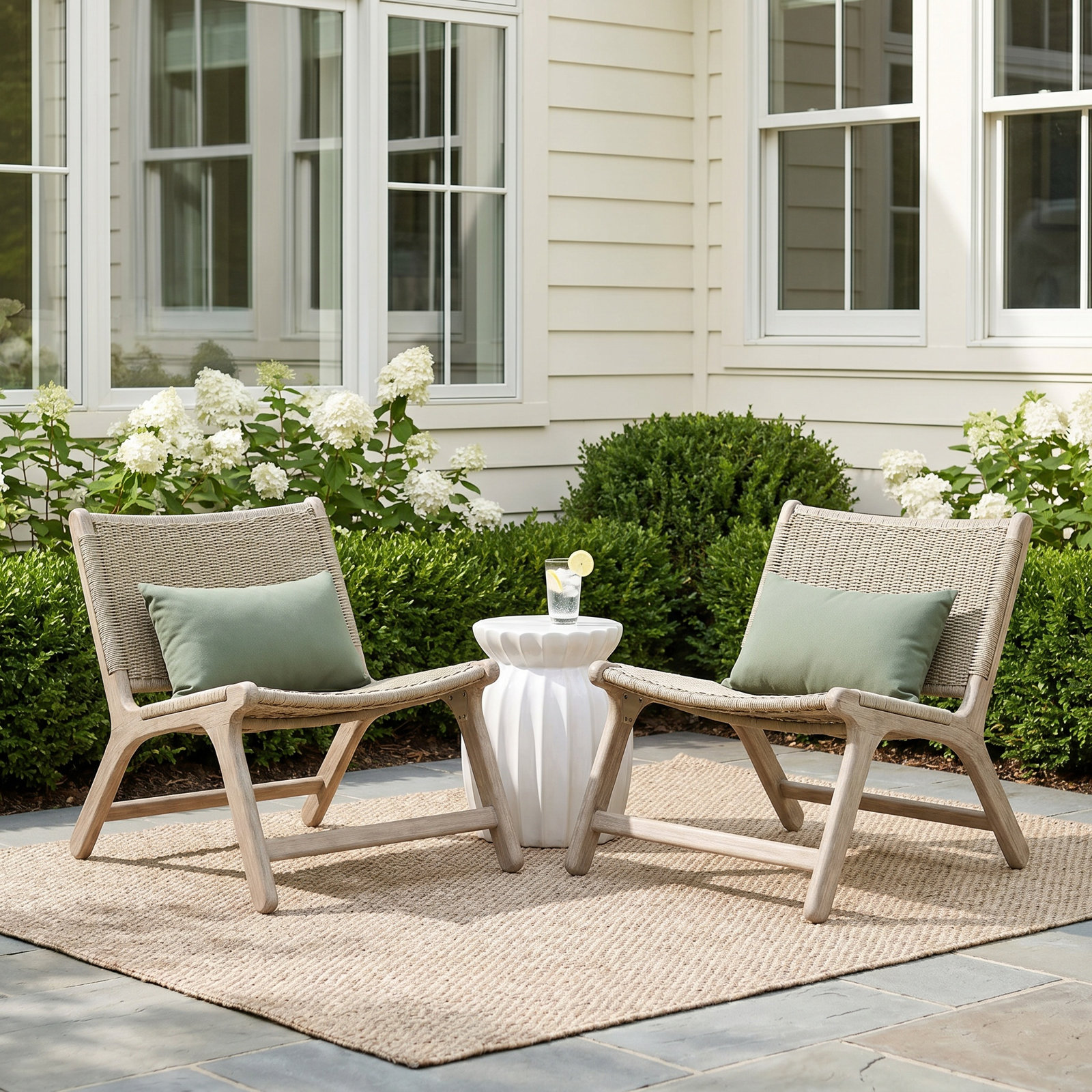 Almira Teak Outdoor Armless Lounge Chair, Gray, Driftwood Teak