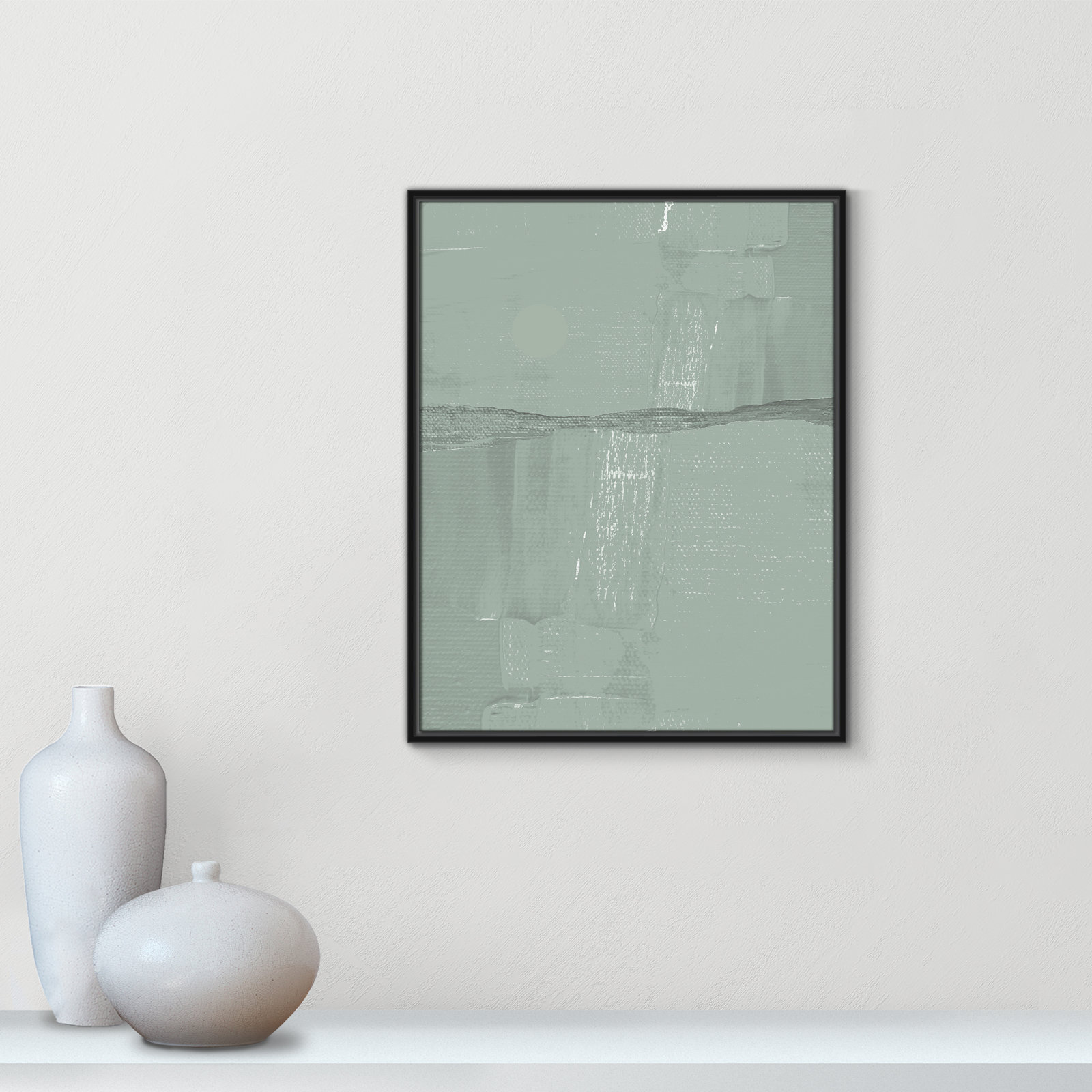 Attica "Sage Abstract" Print, 29.5" H x 23.5" W x 2" D, Black