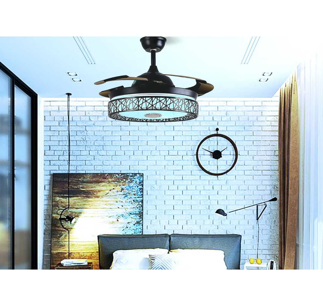 Ravil Ceiling Fan with LED Lights and Light Kit 17 Stories