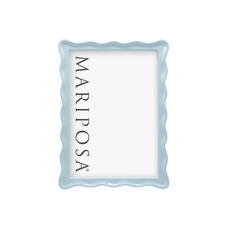 Wavy Metal Picture Frame, Blue, 4" W x 6" H