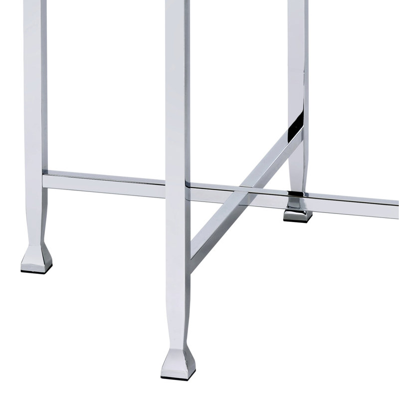 Brecon White Oak & Chrome Finish End Table