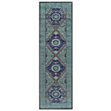Tapis géométrique bleu / vert