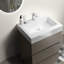 Meuble-lavabo de salle de bain gris, spacieux et silencieux