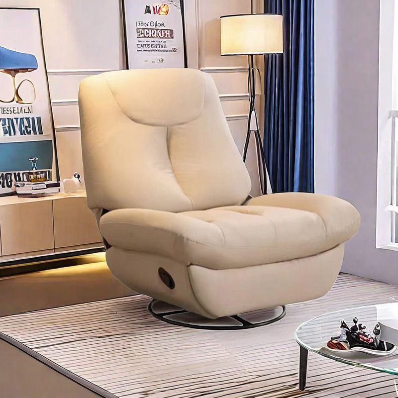 Fauteuil inclinable en cuir et en éponge haute densité., Similicuir beige