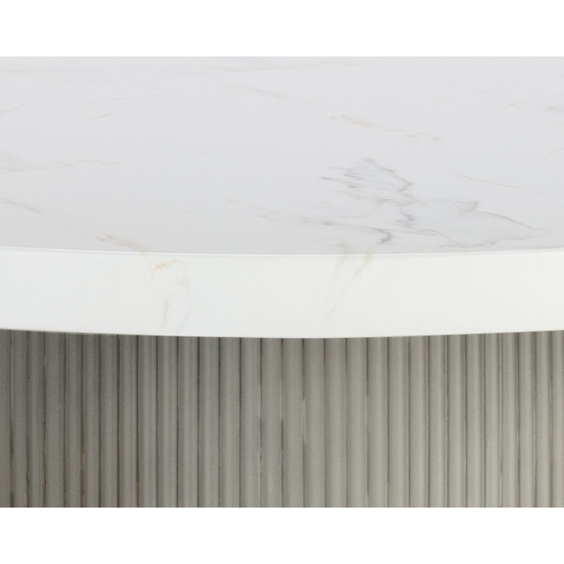 Zali Round Dining Table - Grey, Gray, 30" H x 40" L x 40" W