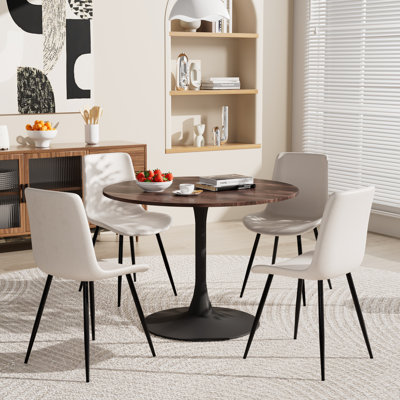 Round Dining Table Set for 4(1 Table + 4 Chairs)