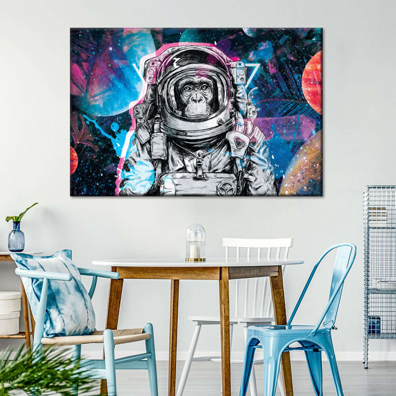 Chimp Astronaut - impression sur toile tendue, H 8 po x l 12 po x P 1 po
