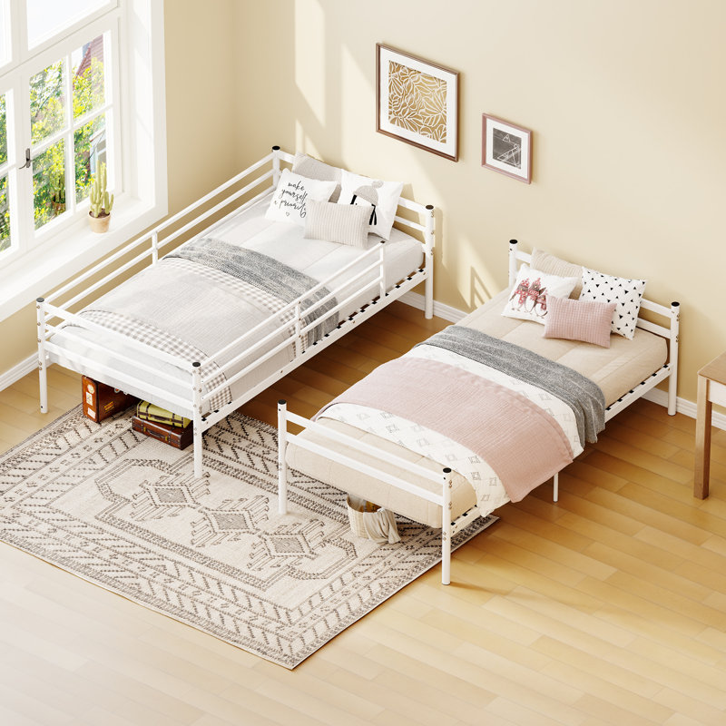 Lits peu encombrants, lit simple en métal blanc, rangement moderne pour la maison