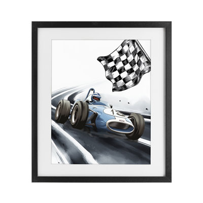 «Dynamic Racecar Drive», reproduction d'art encadrée sous verre, conception de Christine Simpson