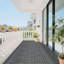 Carreaux de terrasse en plastique emboîtables, 44 paquets de tuiles de terrasse, 12 pouces x 12 pouces imperméables pour une utilisation toutes saisons, tuiles de terrasse de piscine de jardin, gris foncé