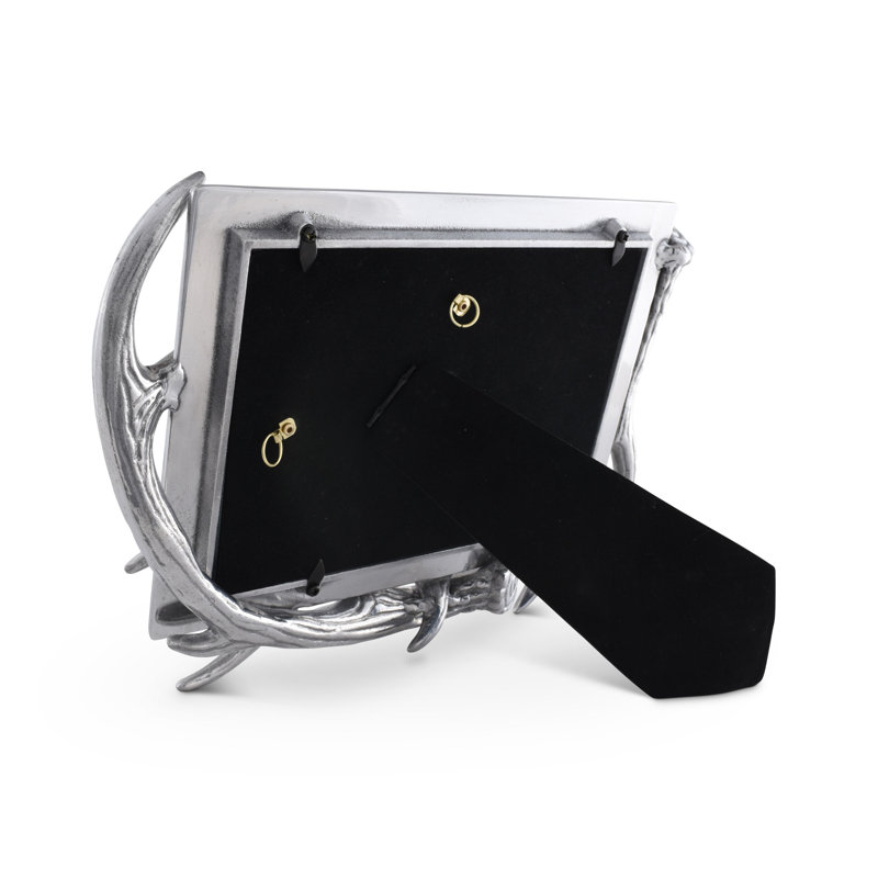 Silver Aluminum 5x7 Antler Tabletop Picture Frame