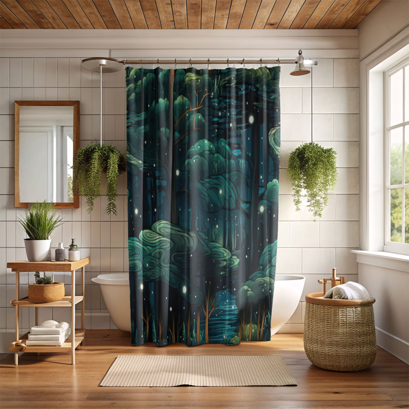 Forest Dreams - Rideau de douche Premium, H 74 po x l 71 po