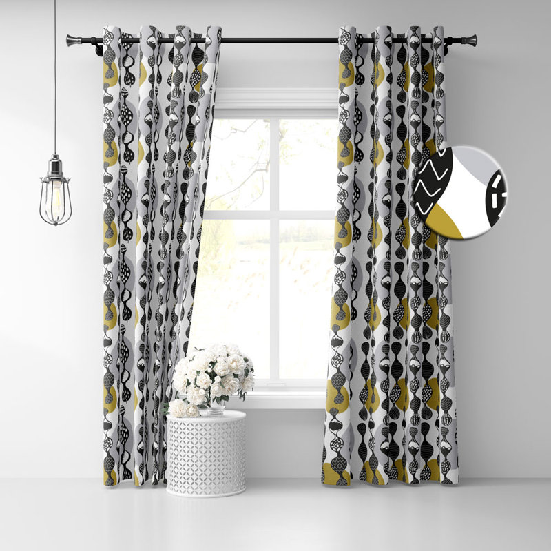 Paire de rideaux semi-transparents avec œillets Ises, l 50 po x L 96 po