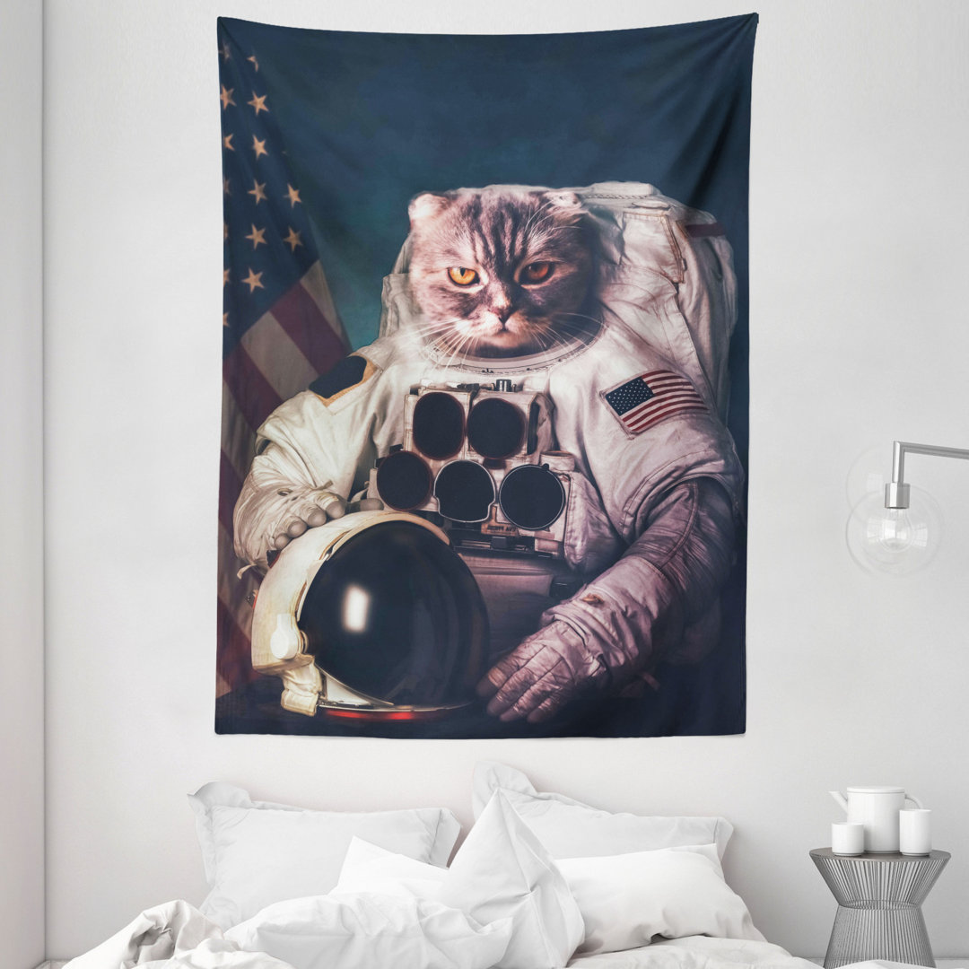 Astronaut und Flagge Patriot Wandbehang