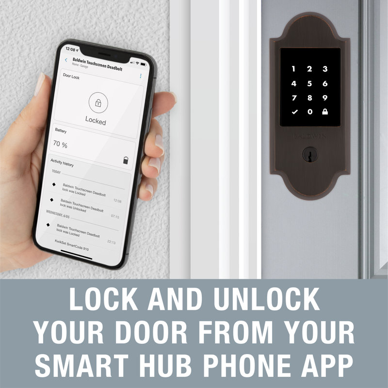 Single Cylinder Smart Deadbolt Z-Wave Technology, Venetian Bronze