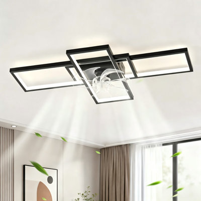 35.43" 7 - Blade Dimmable LED Reversible Ceiling Fan With Light And Remote Control