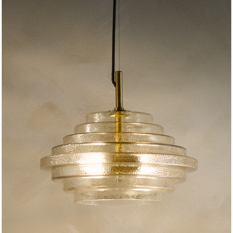 Abdulmohsen 2 - Light Brass Pendant, Amber