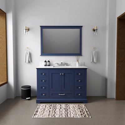 Meuble-lavabo simple 48 po de largeur x 22 po de profondeur, comptoir en marbre de Carrare