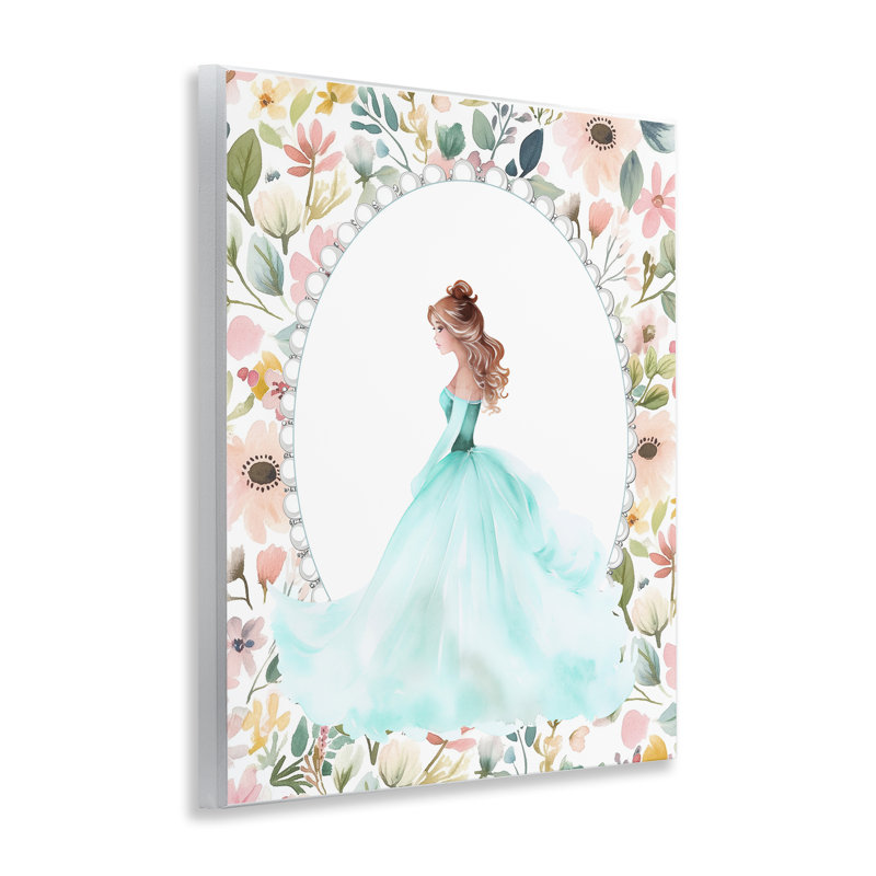 Plaque bleue princesse bleue avec bordure perlée, design par Christine Simpson Art