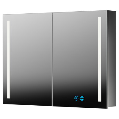 Hatboro 80cm x 60cm Surface Mount Mirror Cabinet with LED Lighting