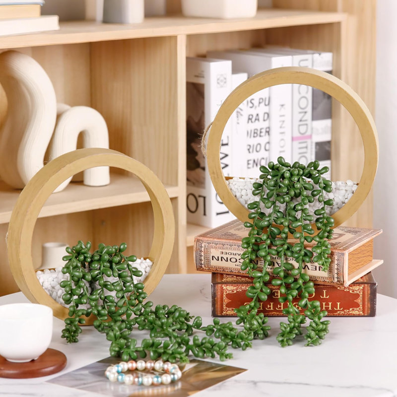 Paquet de 2 plantes artificielles à suspendre 15 po Boho Wall Decor