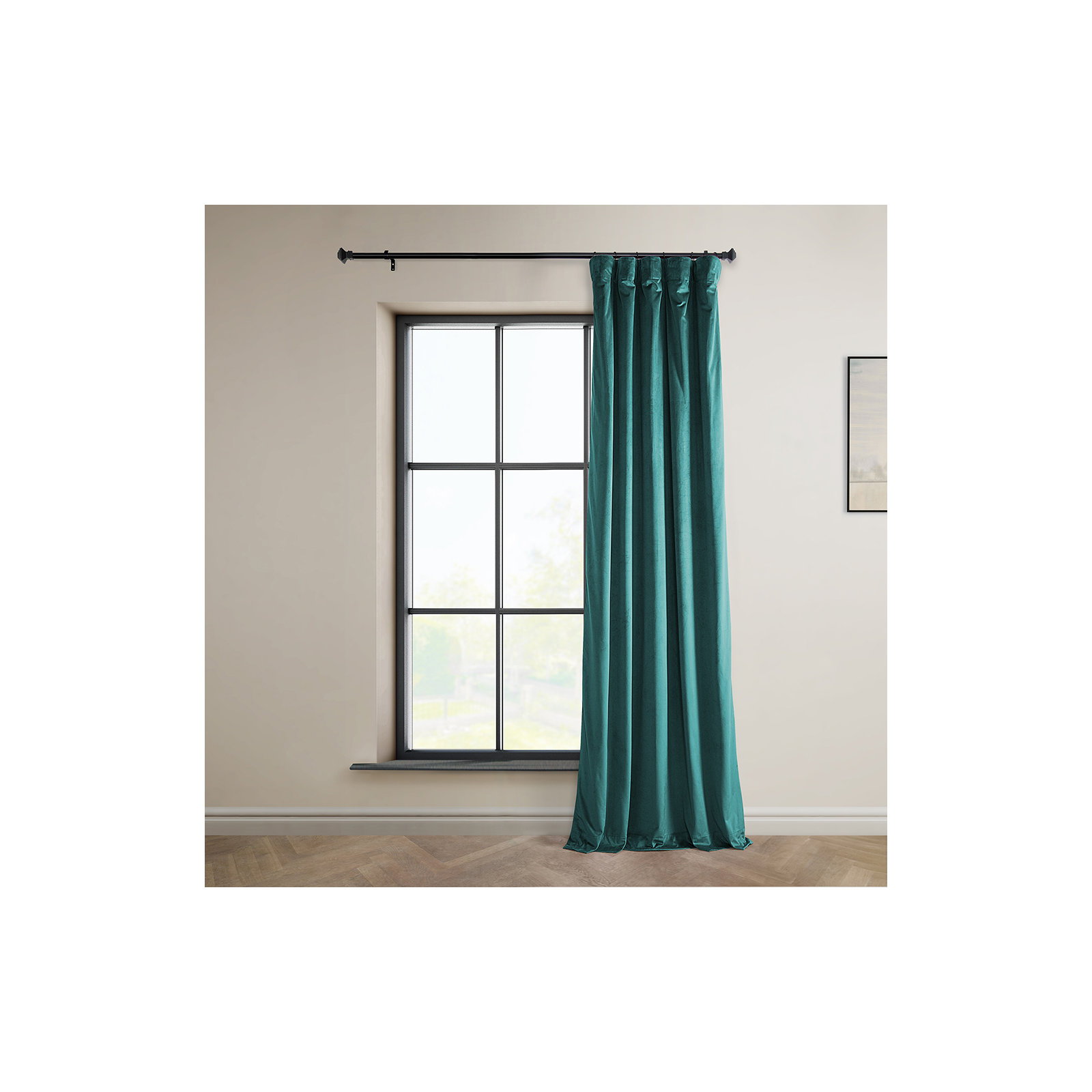 Matra Plush Velvet Curtains for Bedroom - Room Darkening Curtains for Living Room Window Single Panel, 50" W x 84" L