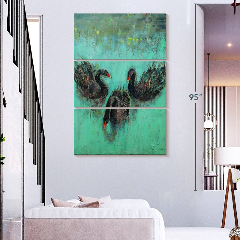 Brampt Black Swans, 74" H x 48" W
