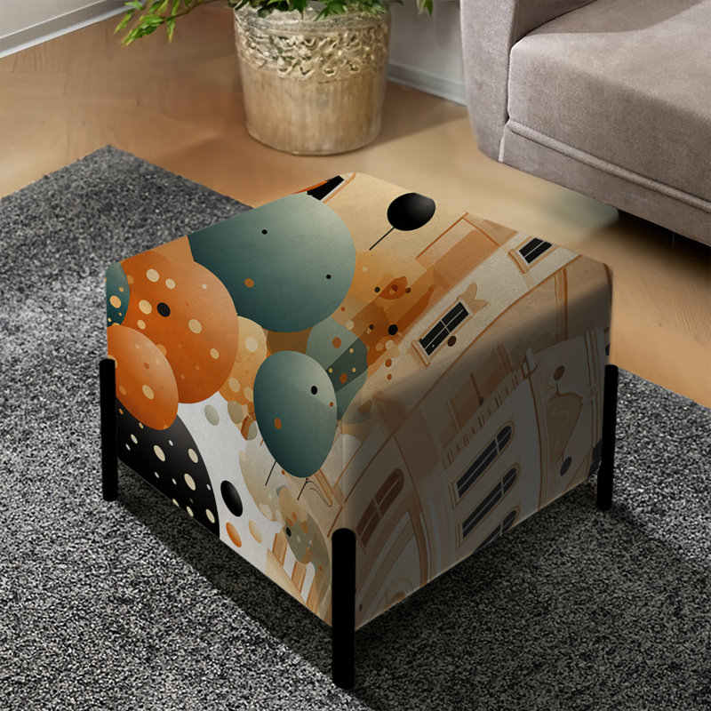 Architectural Splendor Polka Dots Pattern - Polka Dots Square Ottoman