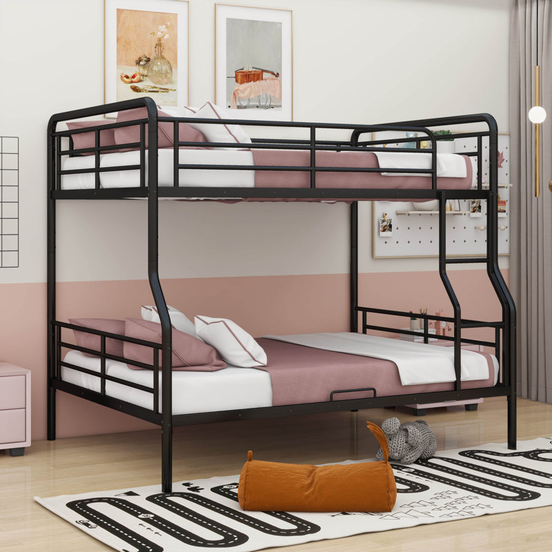 Aleedis Kids Full XL Over Queen Bunk Bed, Black