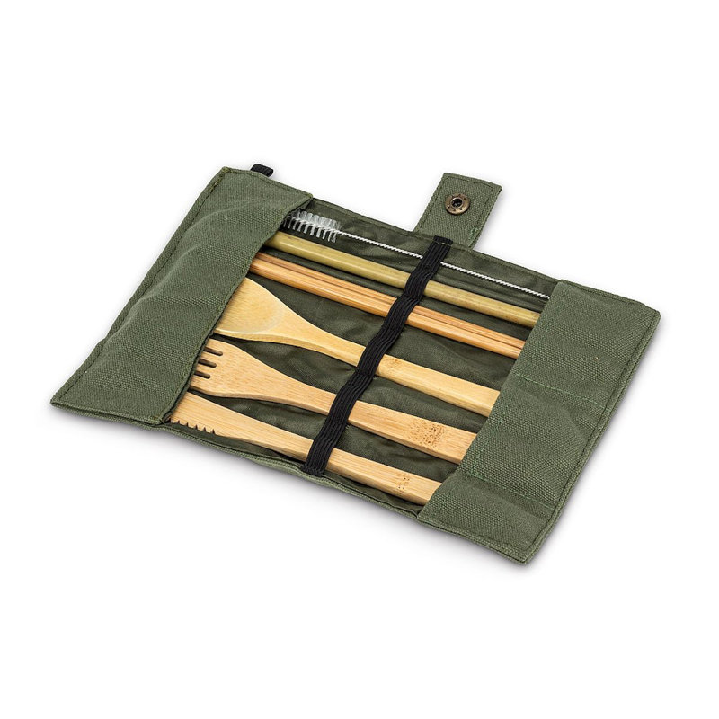 Ensemble de couverts 7 pièces Eulalee, service pour 1 personne, Vert