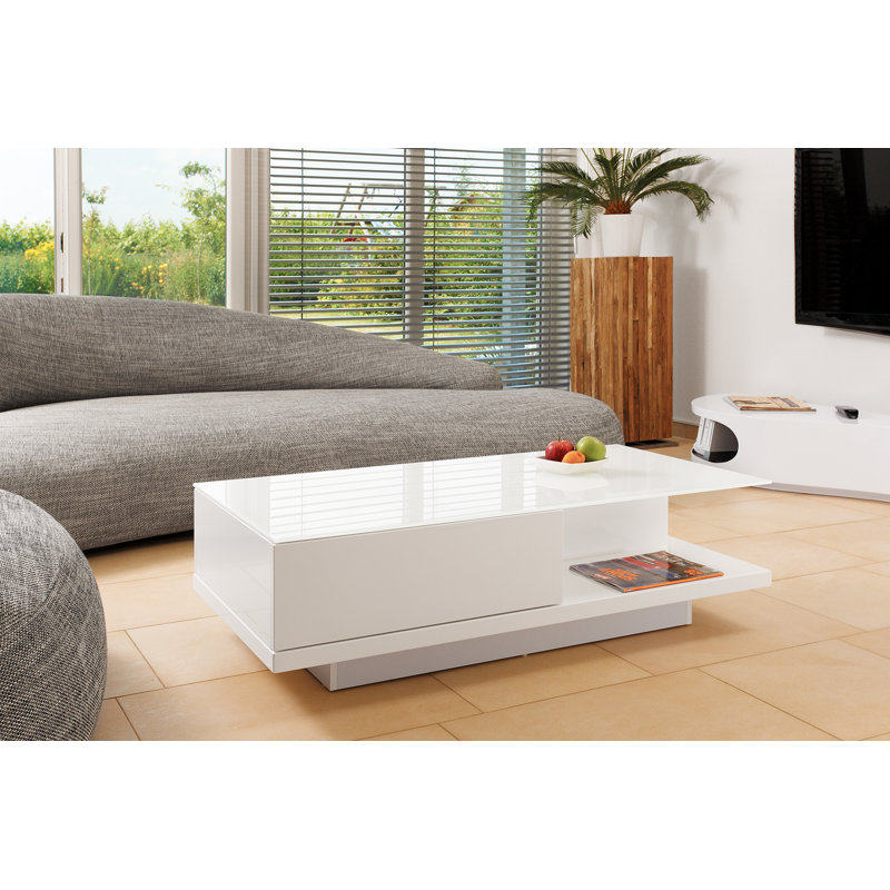 Ahumada Block Coffee Table with Storage, White