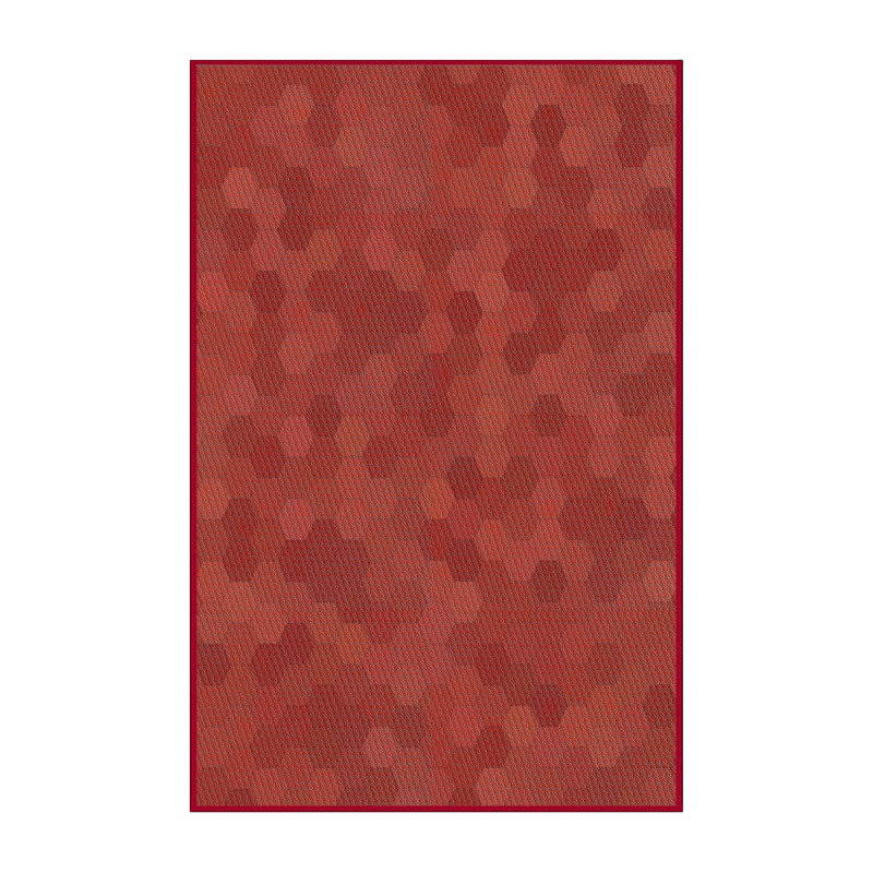 Tapis décoratif marron à motif géométrique Ruggles, Rectangle 2 pi x 4 pi