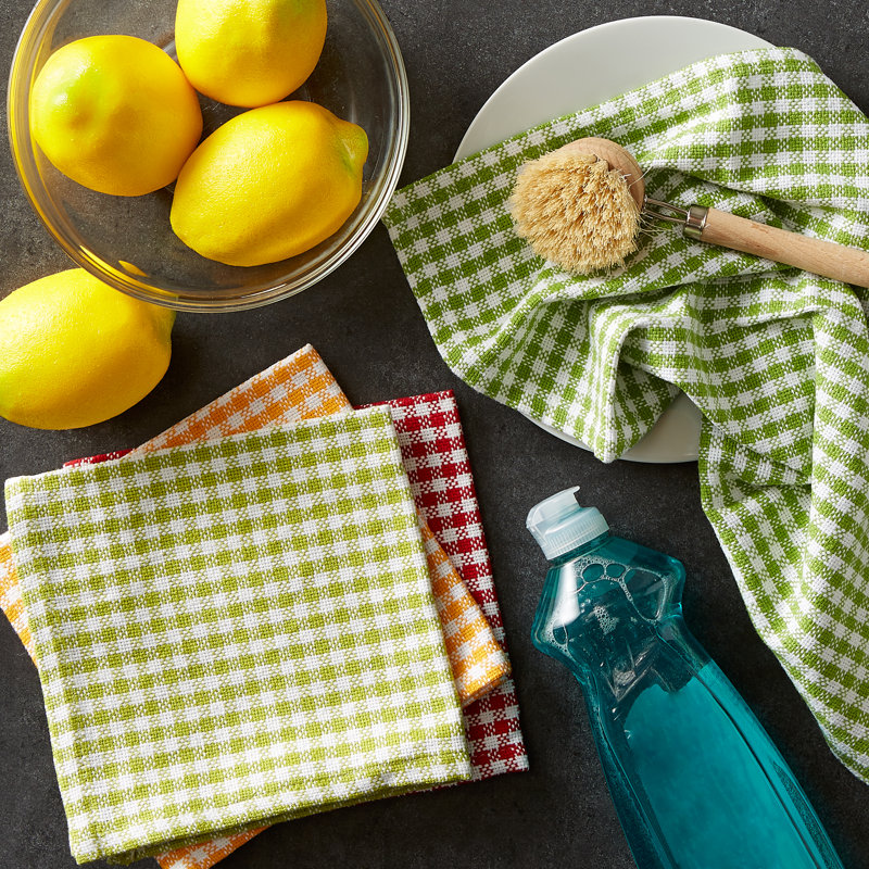 Cotton Dish Cloth Kitchen Towel, Red/Green/Orange