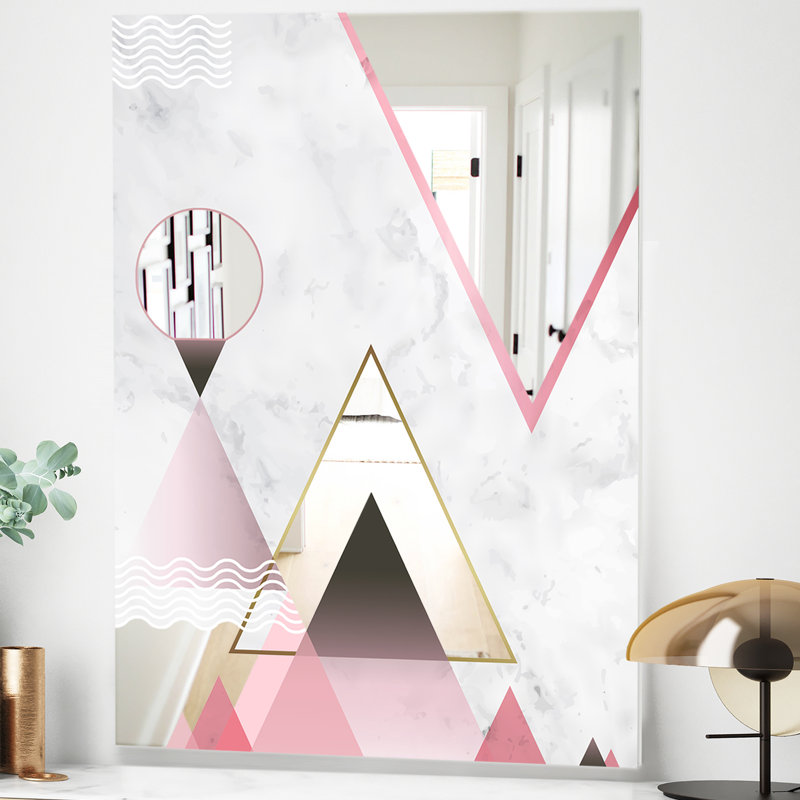 Miroir d'appoint Mid-Century Triangular Spacy Spheres, H 39,4 po x l 29,5 po