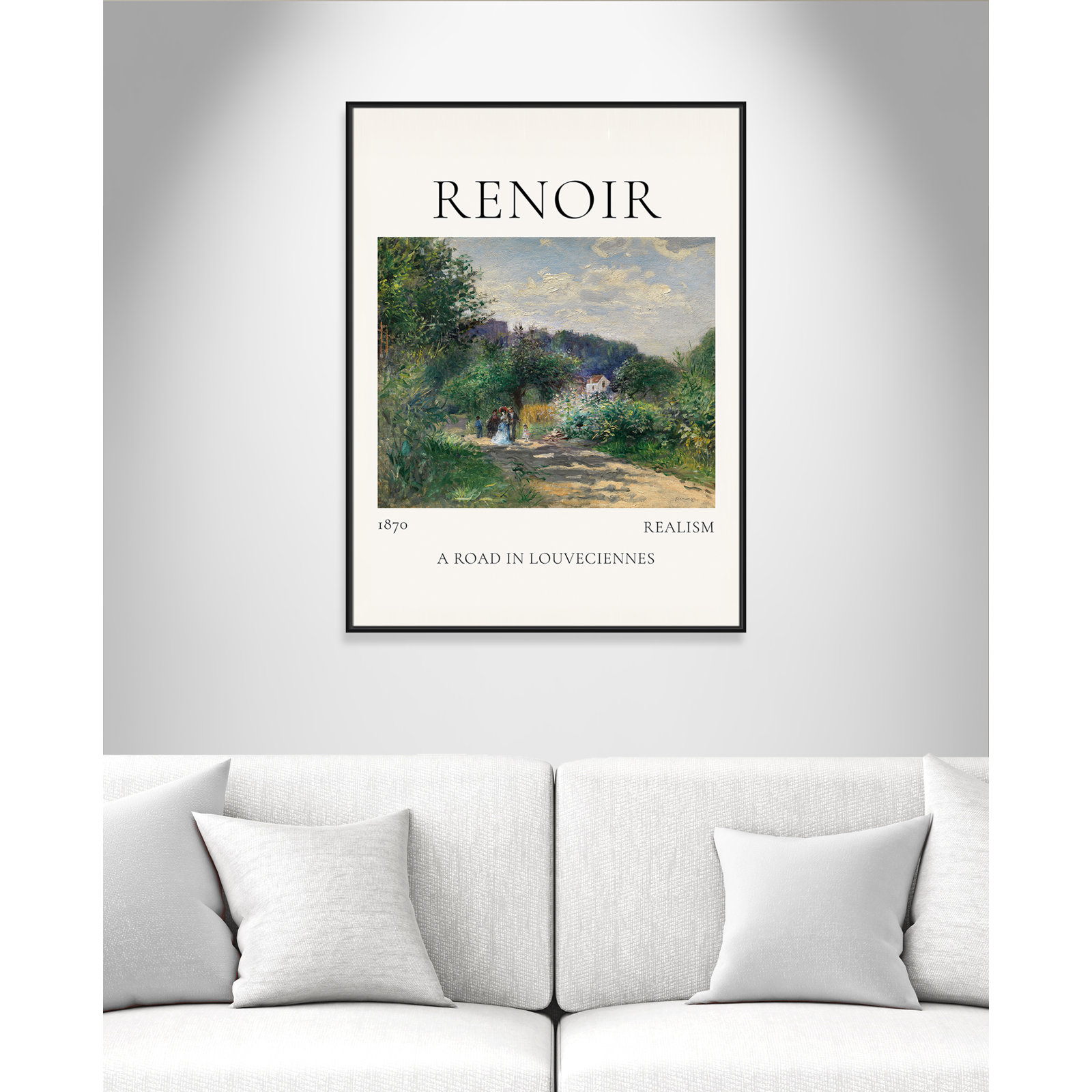 Rocchetto "A Road in Louveciennes" Print, Black Floater Frame, No, 49.5" H x 37.5" W x 2" D