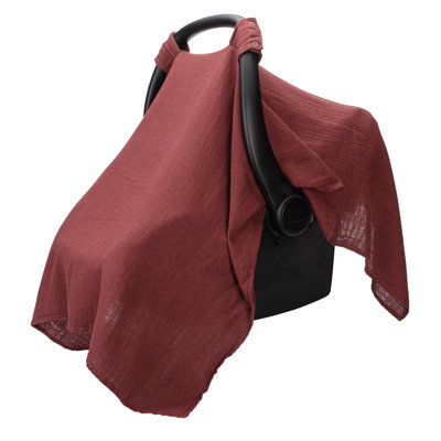 Comfy Cubs Baby Car Seat Cover - Soft, Breathable Bamboo Rayon and Muslin Cotton Blend - Lightweight Canopy for Sun, Bug, and Comfort Protection