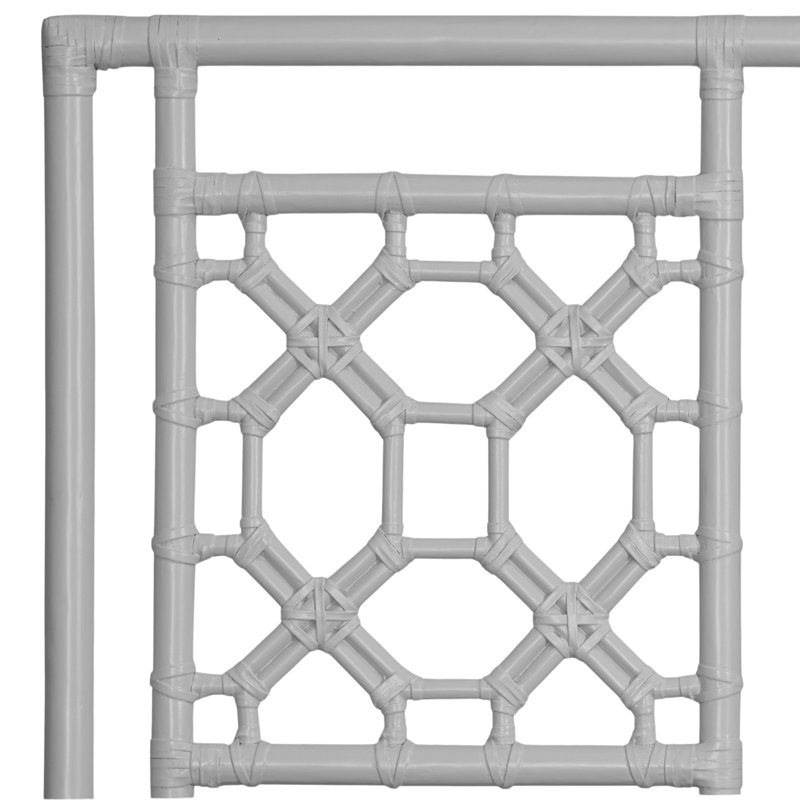 Lattice Back Standard Bed, White, Queen