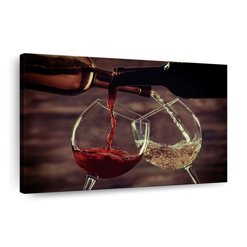 Wine Party - Impression sur toile tendue, H 8 po x l 12 po x P 1 po